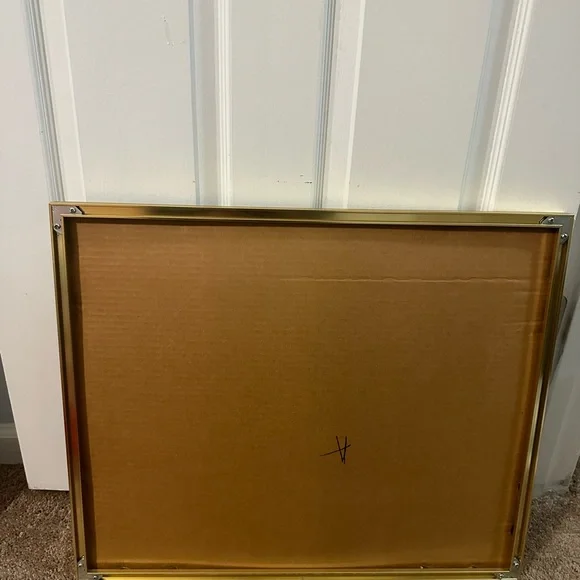 WOODED NATURE FOREST BRIDGE ART PAINTING PRINT GOLD FRAMED 24 x 20.5 - Picture 4 of 8